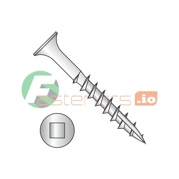 Newport Fasteners Deck Screw, #6 x 1-1/4 in, 18-8 Stainless Steel, Flat Head, Square Drive, 3000 PK 987510 - main
